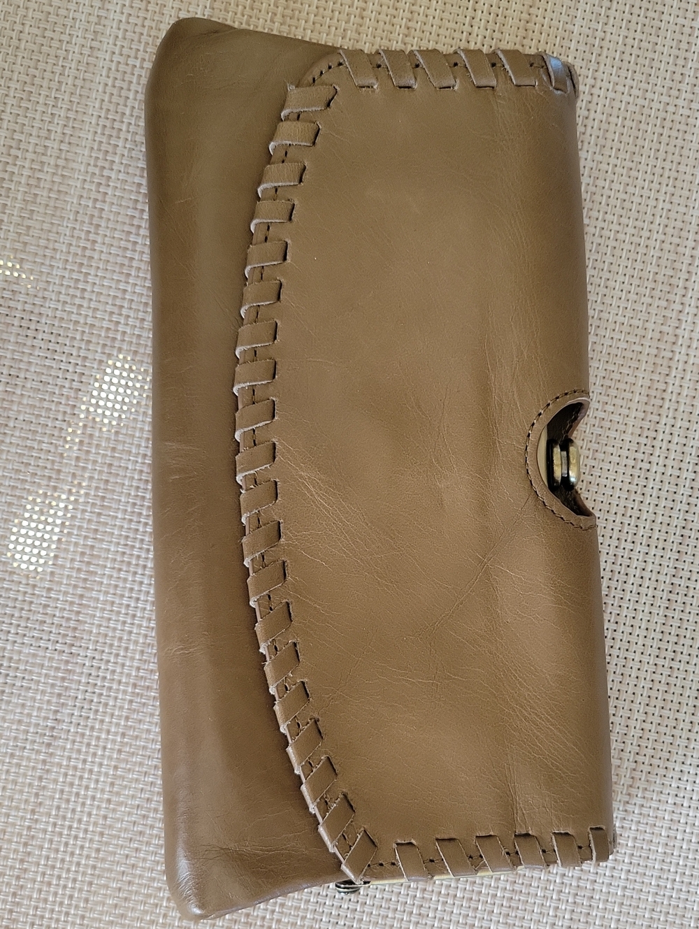 HOBO Leather Clutch Wallet in Brown Leather